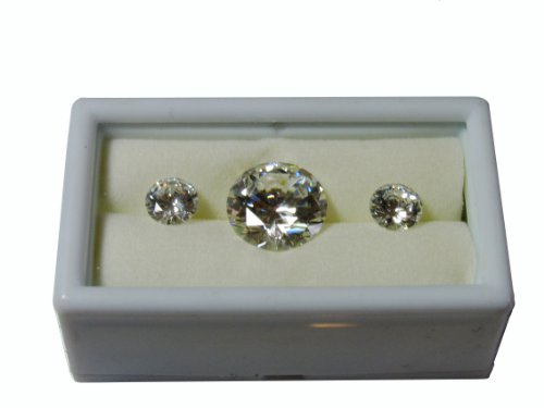 Cubic Zirconia Round White 8.00 MM 2 CT + 6.50 MM 2x1 CT + FREE BOX - Loose Gemstones3