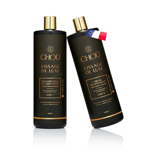 CHOÜ-Lissage brésilien Kit professionnel Sans Formol aux actifs naturels-Lissage kératine- avec Shampoing clarifiant-Convient femmes enceintes et enfants...
