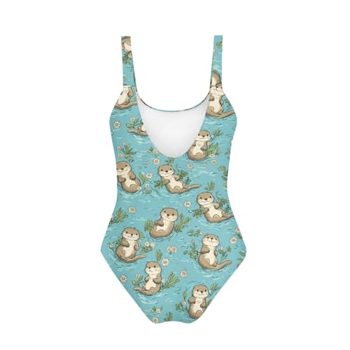 Image of Uourmeti Girls' One-Piece Swimwear Halter Bathing Suit Big Kids Summer Beach Swim Suits Swimming Wear