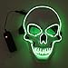 HUOLEO Halloween Horreur Crâne LED Illuminer Mask , PVC Respectueux De l'environnement Lumière Froide Mask pour Halloween Fête-Vert fluorescent-25x17x7cm