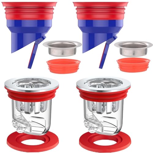 4 Piezas Valvula Antiolores Ducha WISIRENT, 2 Piezas 35-52mm