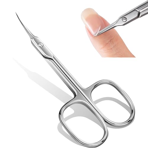Gebogene Nagelhautschere Professionell Hautschere Extra Fein mit Präzisionsspitze für Nagelhaut Maniküre & Augenbrauen | Nagelhautschneider & Maniküreschere Set