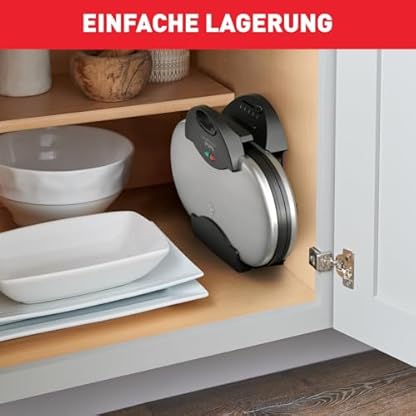 Tefal Doppel-Herzwaffeleisen WM311D, Stufenloser Temperaturregler für Bräunung nach Wunsch, Antihaftbeschichtete Platten, Teigauffang-Vorrichtung, 1200W,‎ 37 x 11.4 x 28.5 cm – Bild 5