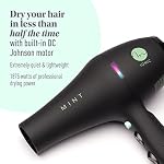Professional Series BLACKBIRD Ionic Hair Blow Dryer with Diffuser by MINT | Extremely Quiet and Lightweight with 1875 Watts of Salon-Grade Drying Power.