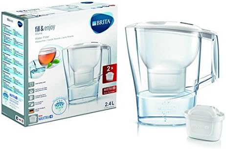 Brita 1024024 Pitcher Water Filter 2.4L Transparent, White  Water Filter (265 mm, 110 mm, 275 mm, 990 g, 2 pc (S))