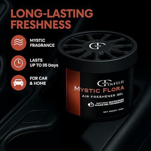 Image of Mystic Flora & Zesty Lemon Gel Car Perfume | 120g Leakproof Air Freshener | Long-Lasting 30 Days | Floral Car Fragrance | Interior Car Accessories | Pack of 2