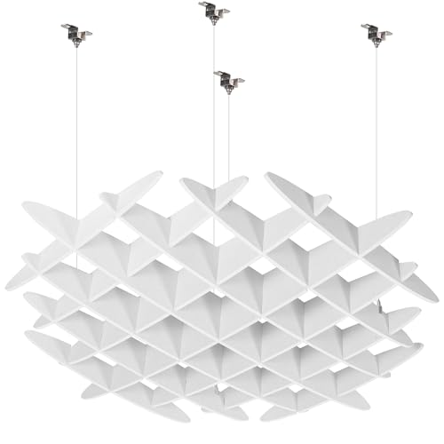 VIVO Acoustic Ceiling Waffle Panel, Hexagonal Hanging Sound Absorber, Modern