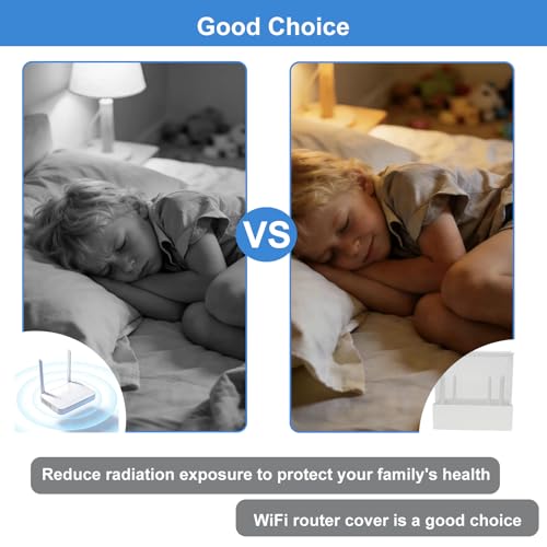 Image of Faraday Cage for WiFi Router, EMF Blocker for WiFi Router, Blocks 90% EMF and 5G Radiation, Compatible with Most Large Routers, White, 12 inch L x 5.5 inch W x 12 inch H