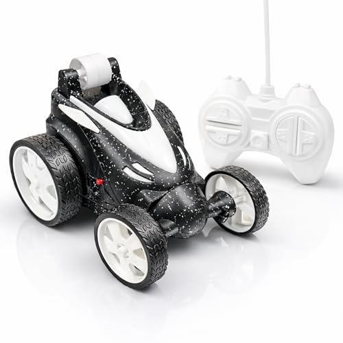 Image of SMART BOY 360 Rechargeable Remote Control Stunt Car for Kids Boys & Girls, Glitter Design with Mist Smoke Fogg Effect, Anti Skid Rubber Tires for Indoor Outdoor Safe Play 379sm Black