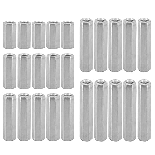 Fixation à écrou long,CHENKEE 25 pcs Écrou Long Tige Manchon Fileté Acier Au Carbone Écrou Hexagonal Long Tige Hex Standoff Douille Écrou Fixations Filetées pour l'industrie entre Autres Utilisations Cover