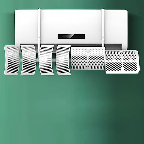 Deflettore di flusso per condizionatore a 8 foglie, deflettore per condizionatore, deflettore universale a parete per uscita diretta dell'aria per casa/ufficio, bianco (filtro al carbone)