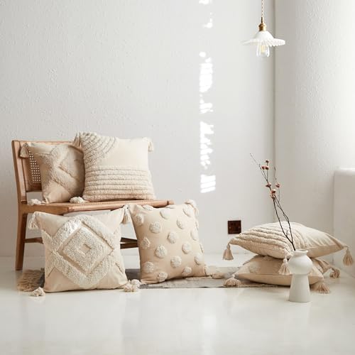 Housse de coussin bohème lit et canapé motif géométrique 2x - 8