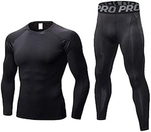 LANBAOSI Long Sleeve Thermal Base Layer Compression Top and Bottoms
