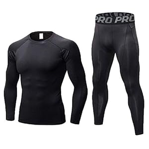 LANBAOSI Mens Thermal Underwear Set Long Sleeve Skins Base Layer Compression Top and Bottoms Long Johns for Cycling, Skiing, Outdoor Sports