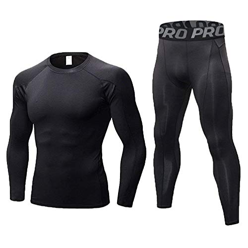 LANBAOSI Mens Thermal Underwear Set Long Sleeve Skins Base Layer Compression Top and Bottoms Long Johns for Cycling, Skiing, Outdoor Sports