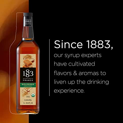 Image of 1883 Maison Routin - Organic Caramel Syrup - Made in France - Glass Bottle | 1 Liter (33.8 oz)