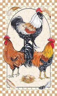 Pretty Boy Roosters Single Toggle SwitchStix Peel and Stick Switch Plate Cover Décor - 2 Units