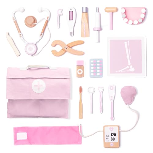 UMU® Holz Arztkoffer Kinder Spielset mit...