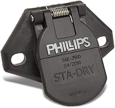 Phillips 16-722 7-Way HeavyDuty STA-Dry 2-Hole Ring Termination Split Pin Socket