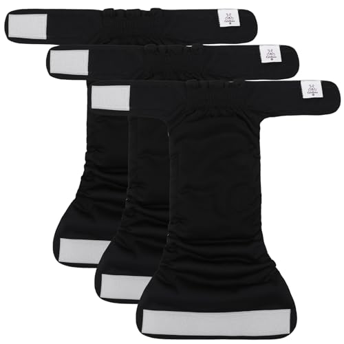 Image of CuteBone Washable Dog Diapers Female No Tail Hole 3 Pack Reusable Doggie Period Training Pants for Docked-Tail Frenchie French Bulldog Boston Terrier Without Tail WWD21L
