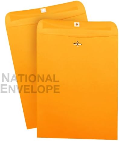 National Envelope Heavyweight 10x13 Clasp & Gummed Envelopes 28 lb. Kraft 150/Box