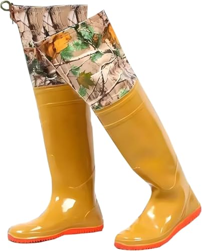 WXF86djl Bajo el Agua Botas de Pesca con vadeo for Hombres y Mujeres, de PVC, Ligeras, Impermeables, cómodas y Flexibles(8)