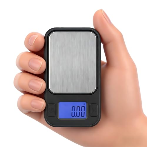 Mini Scales 0.01g/200g, Diyife Portable Precision Scale Jewellery Scales with Storage Case, Auto-Off, Backlit Lcd, 8 Units, Tare, Digital Pocket Scales for Food, Gold, Coffee, Gem (Black)