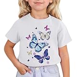 Linda camiseta de manga corta estampada con cuello redondo para niños, Blanco, 8-9 años