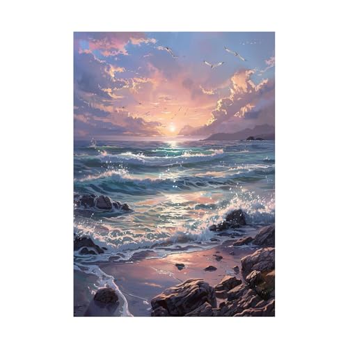 Image sur toile paysage côtier grand format 60x80cm pour chambre