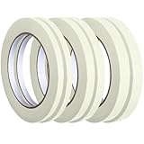Yuqilin 6 Stück Masking Tape Kreppband Abklebeband Weiß Einreißbar Rückstandsfrei Drei Größen für Innenrenovierungs Maskierung Wandmalerei Möbelrenovierung Kunstmalerische Befestigung