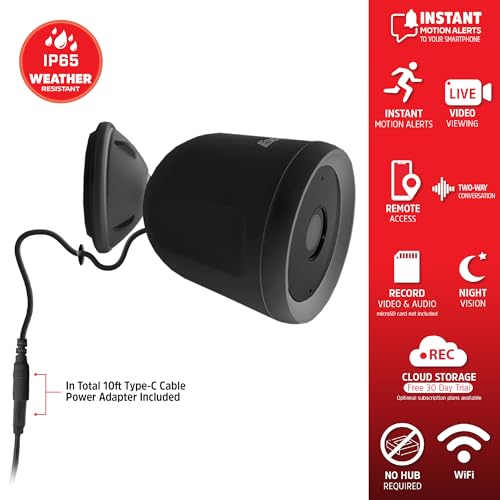 Energizer Smart Outdoor 1080P Security Camera with 2-Way Audio, Night Vision, Instant Alerts, Cloud Storage, Remote Access, Voice Control Compatible with Alexa & Google Assistant, Black - image 5