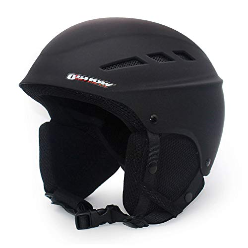 Mangen Ski Helmet Snowboard Helmet Skiing Snow Sports Helmet Outdoor Skiing Helmet (Black, L (59CM-60CM))