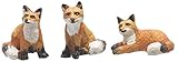 Set of 3 Miniature Fox Figurines
