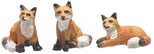 Set of 3 Miniature Fox Figurines