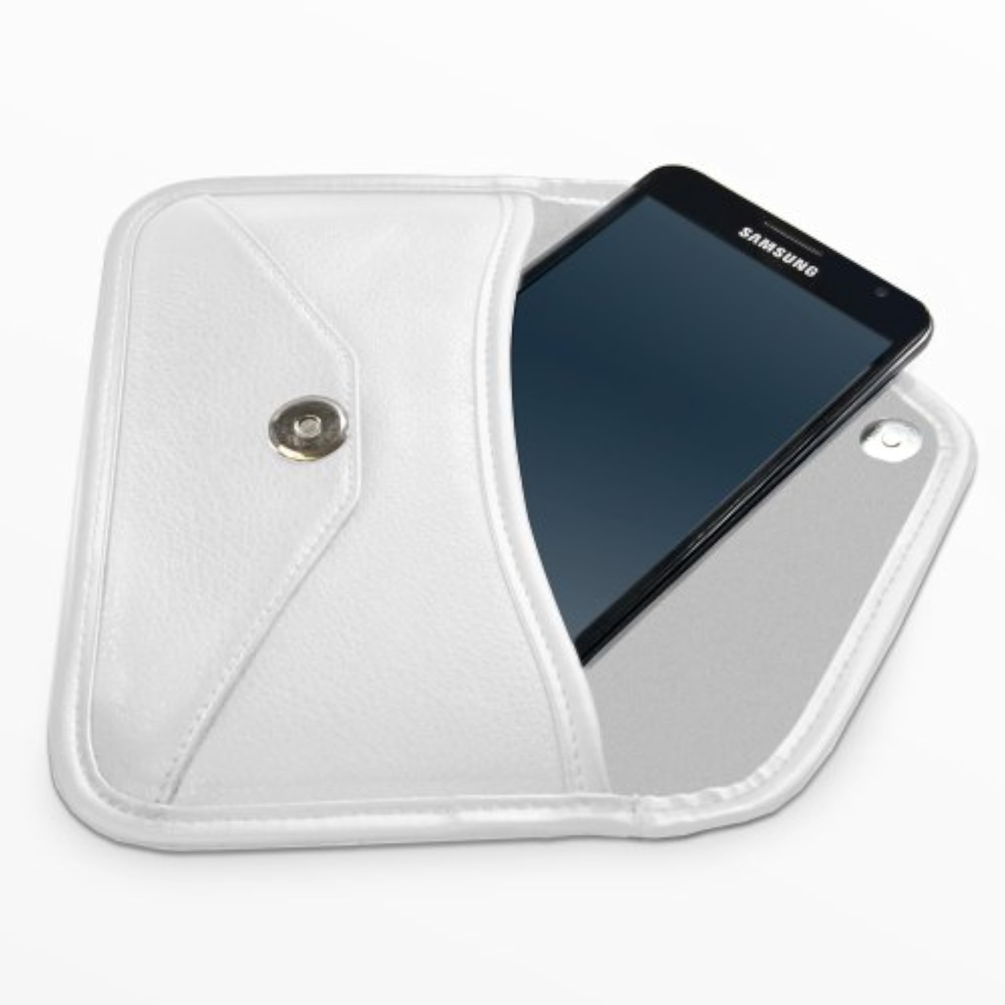 Elite Leather Messenger Pouch for Yezz Max 3 - Ivory White