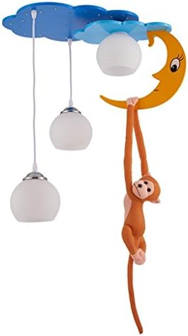 Li@ Personalized Children's monkey chandelier, E27 3, creative cartoon children's room lamps Home lighting