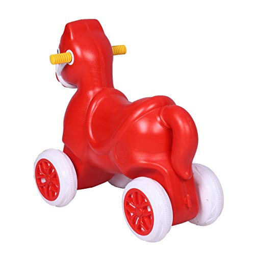 Image of Baby Horse Rider for Kids Ride-on with Backrest (Red)