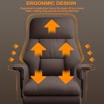 Office Chair Executive Desk Chair with Foot Rest Comfy Computer Gaming Chairs Reclining Adjustable Height Home Office Chair with Wheels