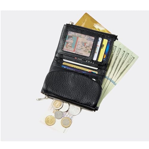 Joyfullygo Wallet, Joyfullygo Unisex Pebble Leather Wallet, Women Slim Wallet, 2025 New Updage Genuine Leather Coin Purse with Rfid, Credit Card Holder (Dark red)4