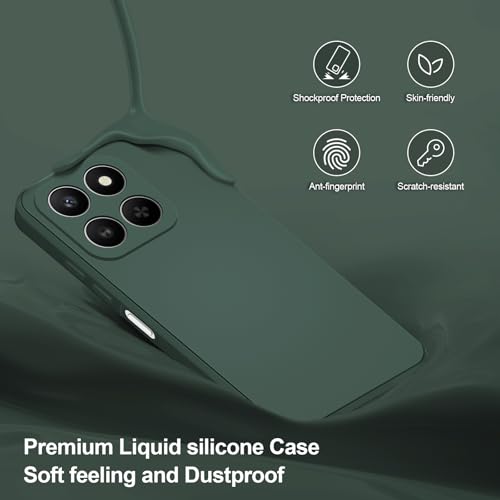 Coque Honor 400 Smart en silicone souple vert antichoc avec doublure microfibre