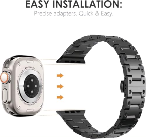 Image of 49mm 45mm 44mm 42mm Compatible Apple Watch Strap, Stainless Steel Link Metal Band for iWatch Ultra | Ultra 2 | Series 9 | 8 | 7 | 6 | 5 | 4 | 3 | 2 | 1 | SE & SE2