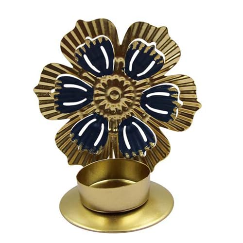Ukbzxcmws Escultura de flores de metal Portavelas alto Tealight Candelabro Vintage Candelabro Boda Centros Decoraciones