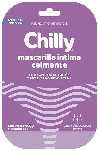 Chilly, Beruhigende Maske für weibliche Intime-Teile, Formel aus Hydrogel, mit Vitamin B5 und Bisabolol, nach der Haarentfernung und für kleine lästige Intime, Formel mit pH5.5, klinisch getestet