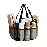 Bolsa de almacenamiento de malla de mano para playa, gimnasio, viajes, transpirable y de secado rápido con base Oxford reforzada, 1 paquete