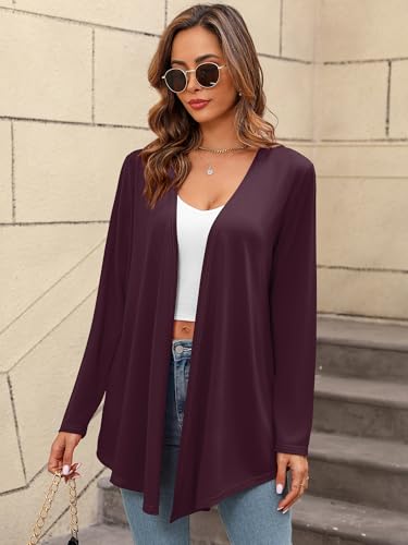 Image of Women's Lightweight Open Front Cardigans Casual Soft Drape Spring Summer Fall Cardigan S-3XL