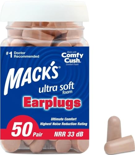 Mack's Ultra Soft Foam Earplugs, 50 Pair - 33dB Highest NRR...