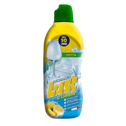Last al Limone, Gel Lavastoviglie al Limone, Sgrassa a Fondo già a basse Temperature, Extra Brillantezza, Azione igienizzante e Anticalcare - Fino a 50 Lavaggi - 650 ml