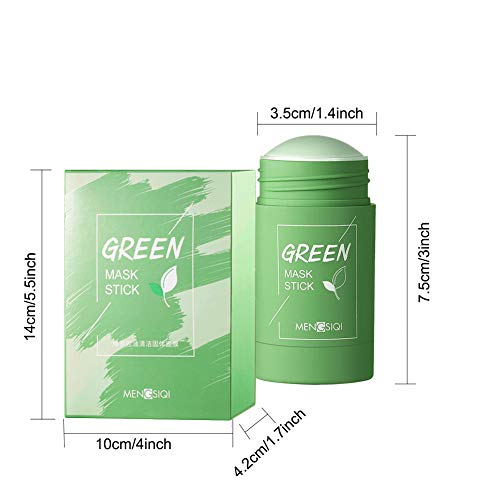 2 Pcs Green Tea Purifying Clay Stick Mask, Eggplant Purifying Clay Stick Mask Face Moisturizes Oil Control Deep Clean Pore Improves Skin for All Skin Types Men Women
