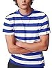 Zengjo Striped T Shirts for Men Short Sleeve(Blue White,L) #1