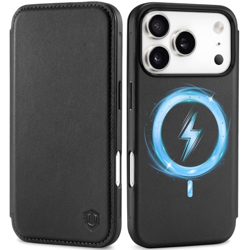 Coque iPhone 17 Pro Shieldon en cuir noir idéale pour vos déplacements
